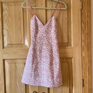 Alice and Olivia pink floral mini dress